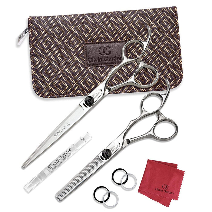 Olivia Garden SilkCut XL 7" Shear and 6" Thinner with Case #SK-C02XL