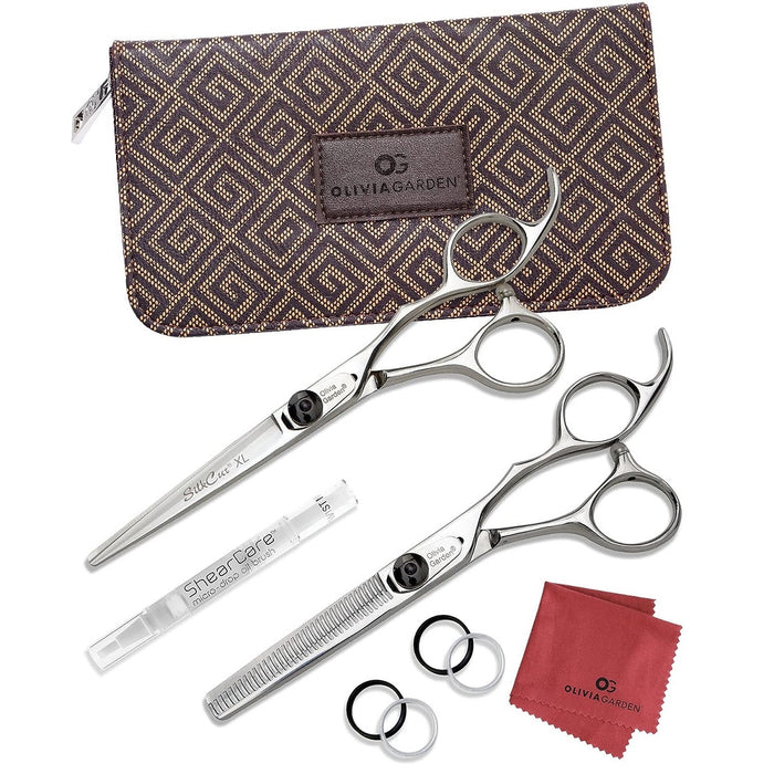 Olivia Garden SilkCut 6" Barber Shear and 6" Thinner with Case #SK-C01XL