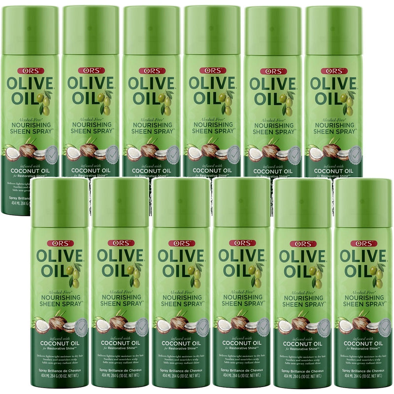 ORS Olive Oil Nourishing Sheen Spray Coconut Oil 10 oz - 12 Pack (Bulk)