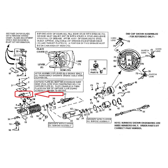 Oster Part Lever Tongue Blade Drive Fits Classic 76, Golden A5, Titan Turbo #44946