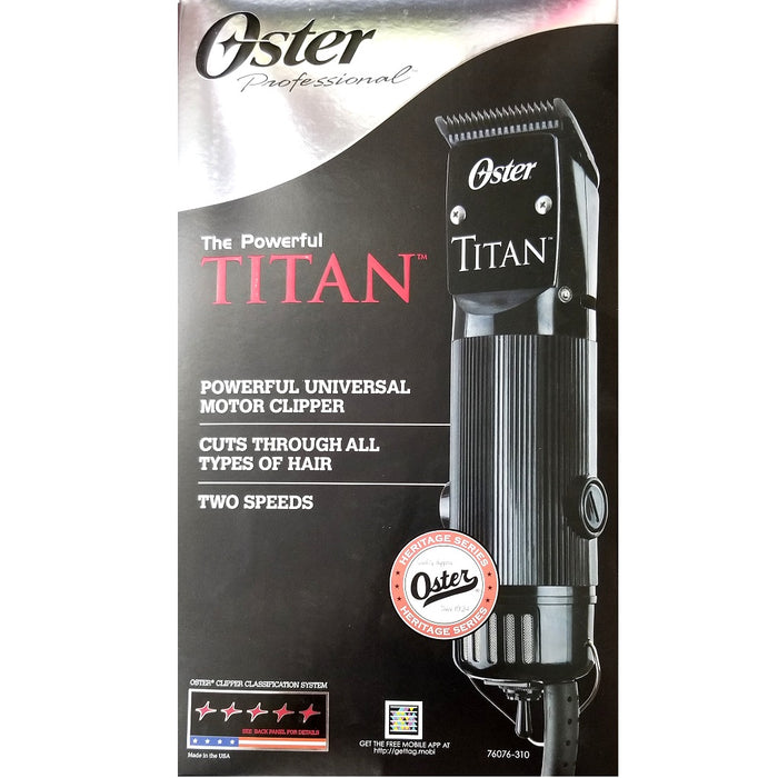 Oster Titan 2 Speed Universal Motor Clipper with Coated Detachable #000 & #1 Blades #76076-310