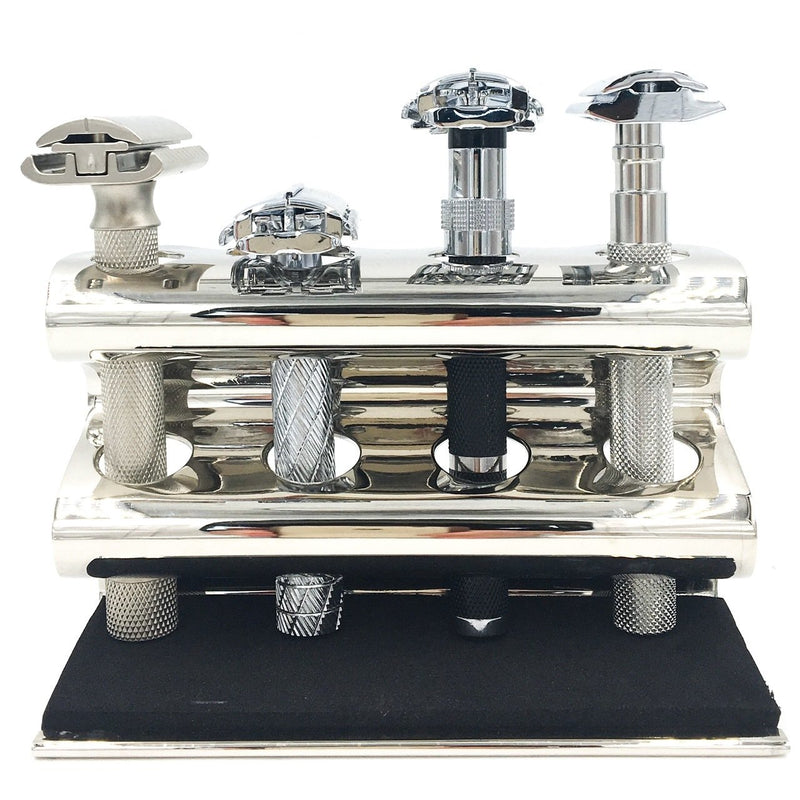 Parker Chrome Deluxe Safety Razor Caddy #4RZRSTDCHR
