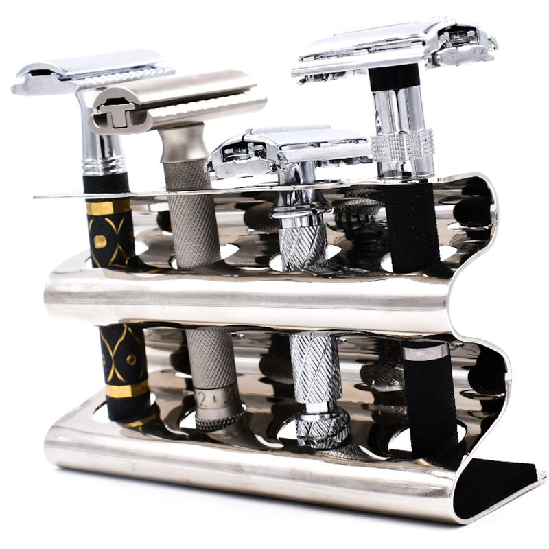 Parker Chrome Deluxe Safety Razor Caddy #4RZRSTDCHR