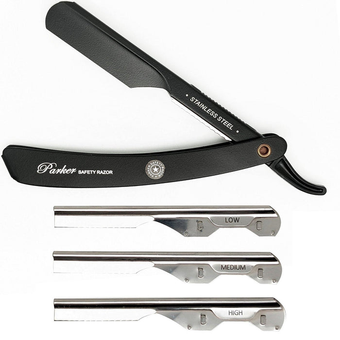 Parker Professional Barber Razor with 3 Inserts #PTABK