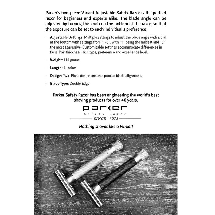 Parker Variant Adjustable Safety Razor #VAR-GR