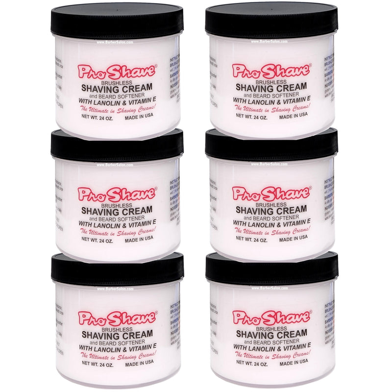 Pro Shave Brushless Shaving Cream and Beard Softener 24 oz - 6 Pack (Bulk)