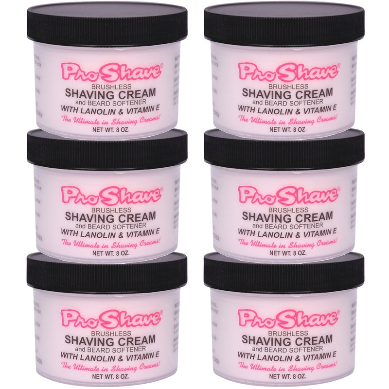 Pro Shave Brushless Shaving Cream and Beard Softener 8 oz - 6 Pack (Bulk)