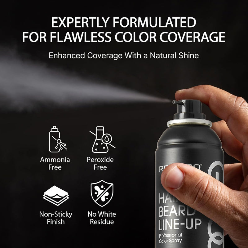 Red Pro GROOMANE Hair & Beard Line-Up Professional Color Spray 6.6 oz [4 Color Options]