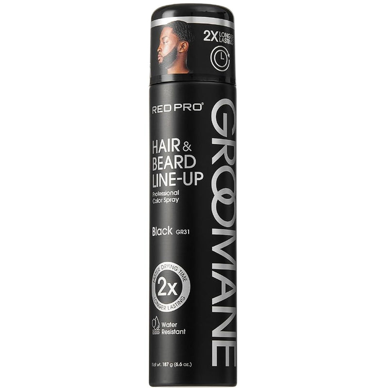 Red Pro GROOMANE Hair & Beard Line-Up Professional Color Spray 6.6 oz [4 Color Options]