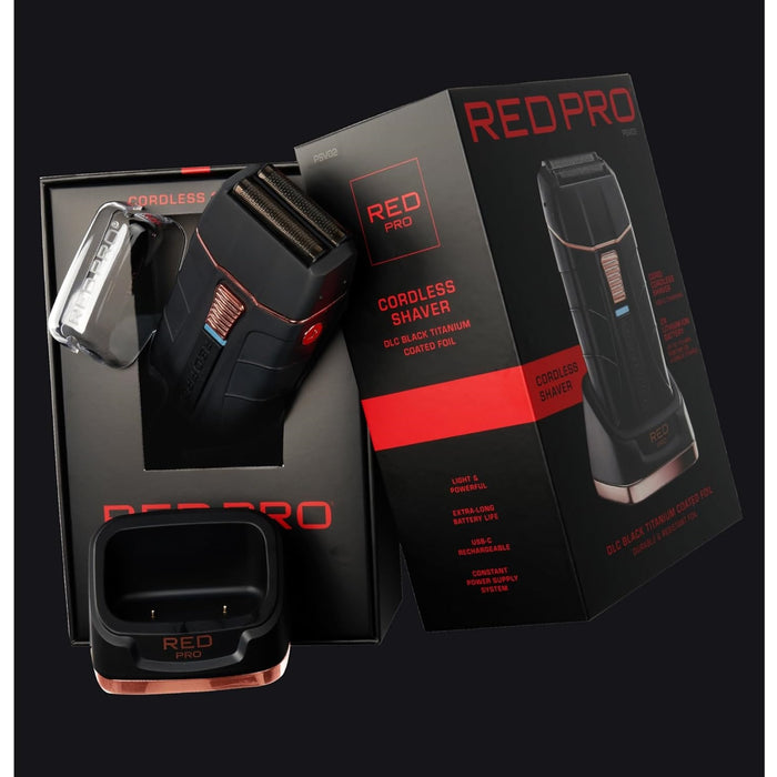 Red Pro Cordless Shaver – Matte Black #PCV02