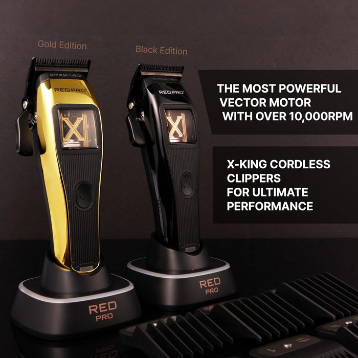 Red Pro X-King Vector Motor Cordless Clipper Gold #VCL01