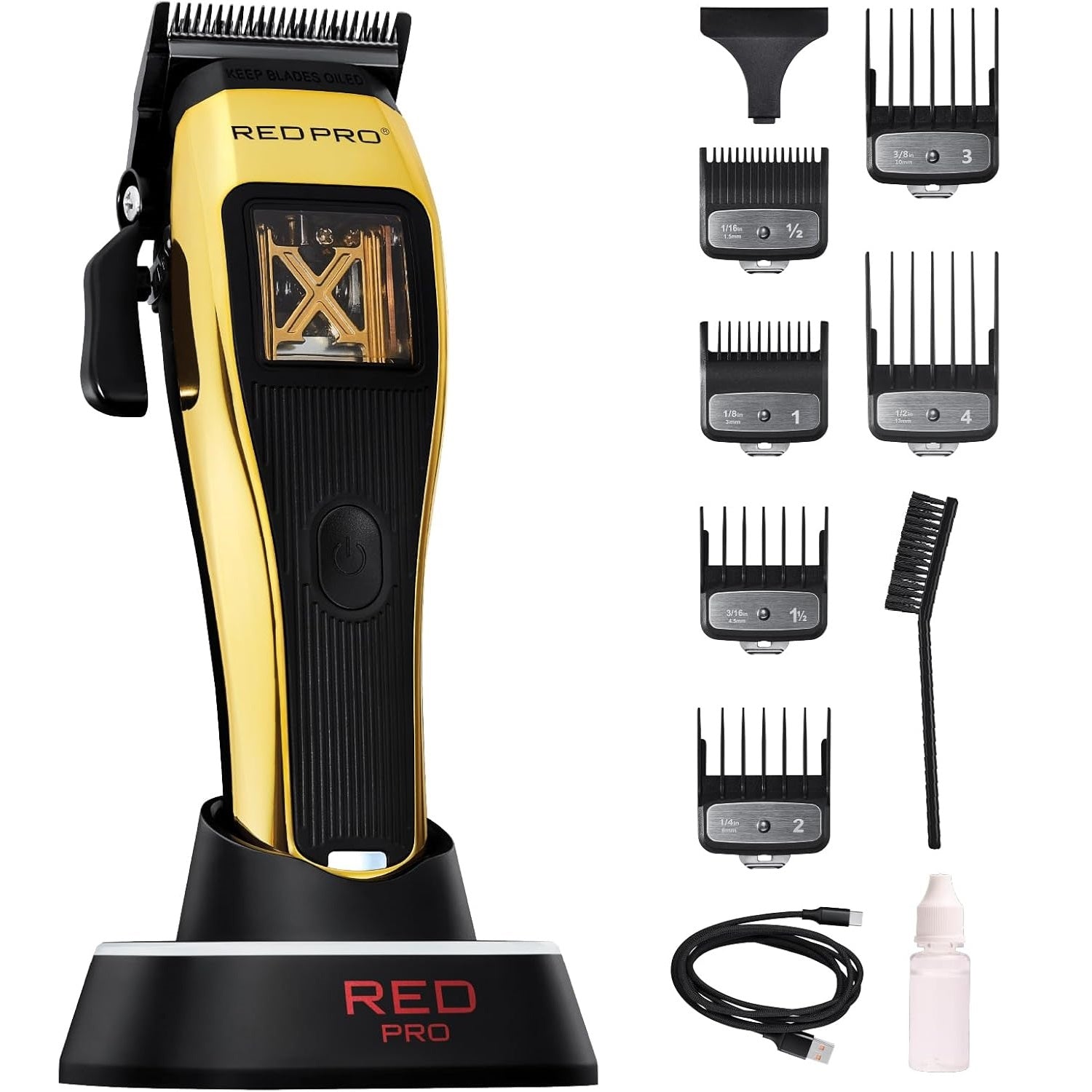Red Pro X-King Vector Motor Cordless Clipper Gold #VCL01 — ibarber.com