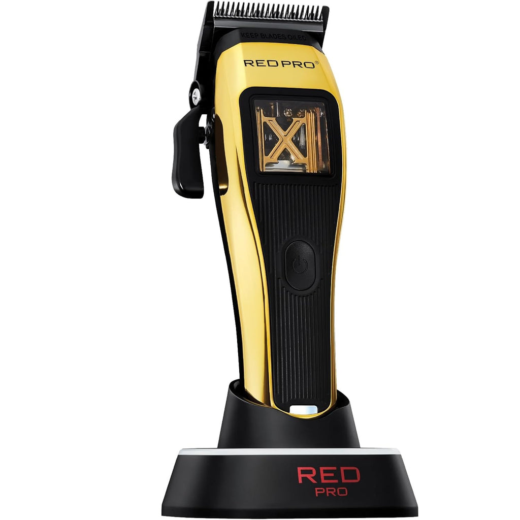 Red Pro X-King Vector Motor Cordless Clipper Gold #VCL01 — ibarber.com