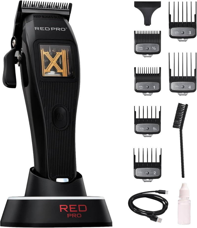 Red Pro X-King Vector Motor Cordless Clipper & Trimmer Black [DUO]