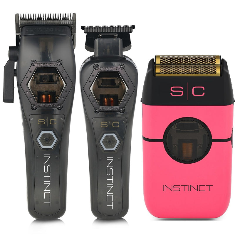 Stylecraft METAL EDITION Instinct Clipper, Trimmer & Pink Shaver [TRIO]