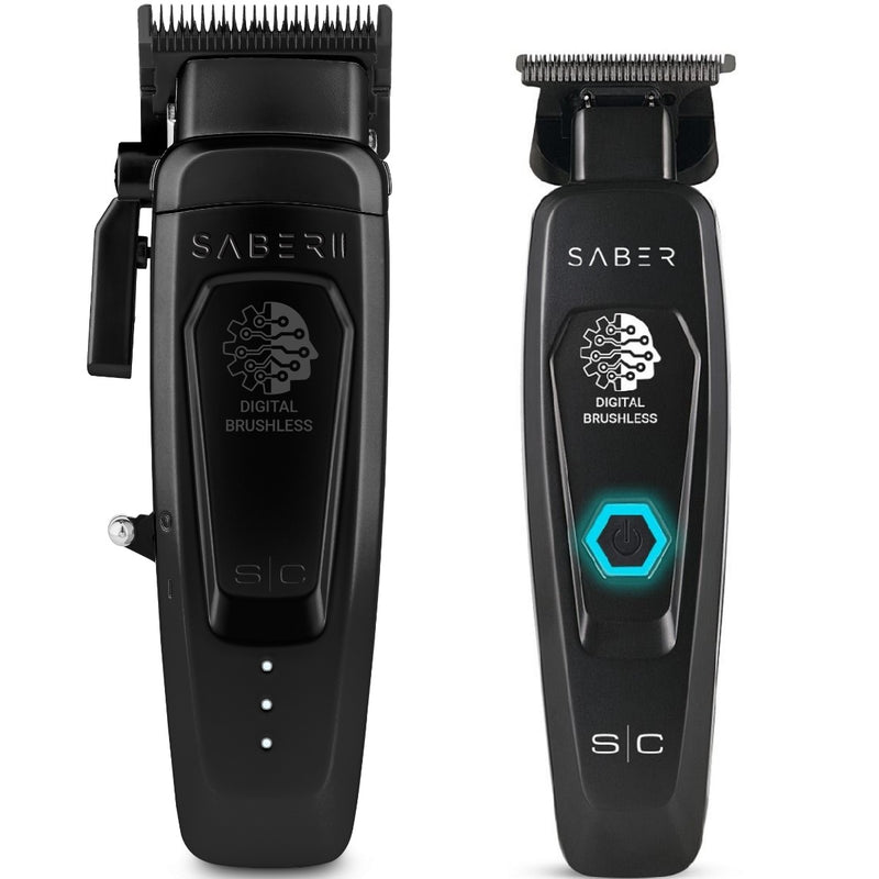 Stylecraft SABER II Metal Clipper & SABER Metal Trimmer - Black [DUO]