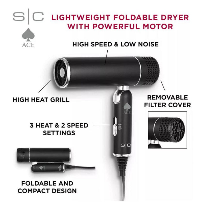 Stylecraft Ace Foldable Lightweight Hair Dryer SC103B