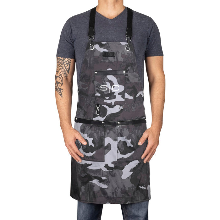 Stylecraft Heavy Weight Waterproof Barber/Salon Hair Cutting Apron Black Camo #SC314B