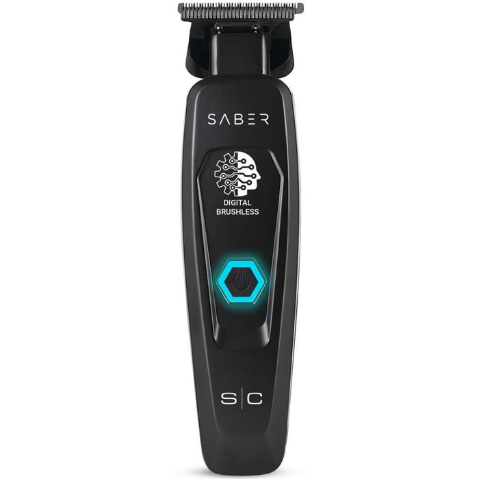 Stylecraft Saber Professional Full Metal Body Digital Brushless Motor Cordless Hair Trimmer - Black #SC403B