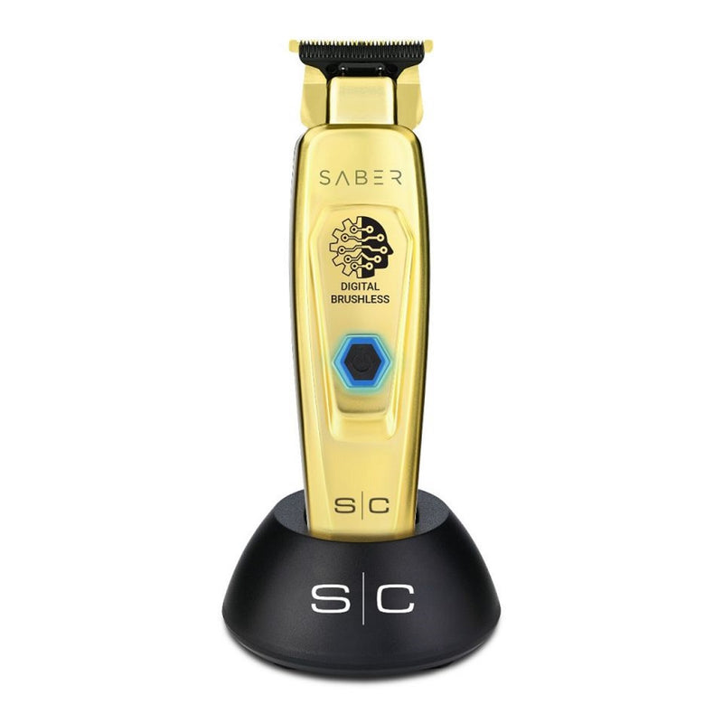 Stylecraft Saber Professional Full Metal Body Digital Brushless Motor Cordless Hair Trimmer - Gold #SC405G
