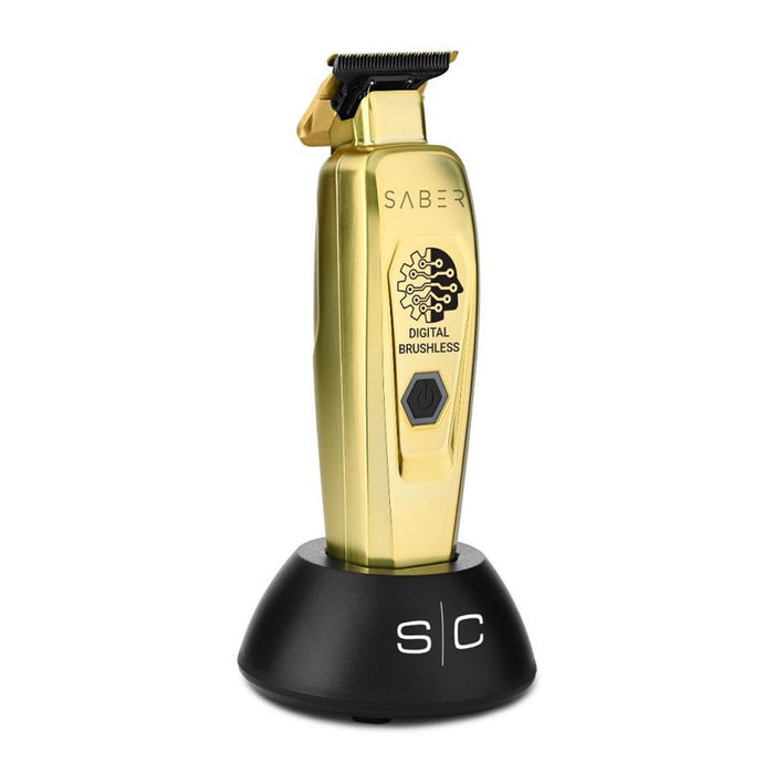 Stylecraft Saber Professional Full Metal Body Digital Brushless Motor Cordless Hair Trimmer - Gold #SC405G