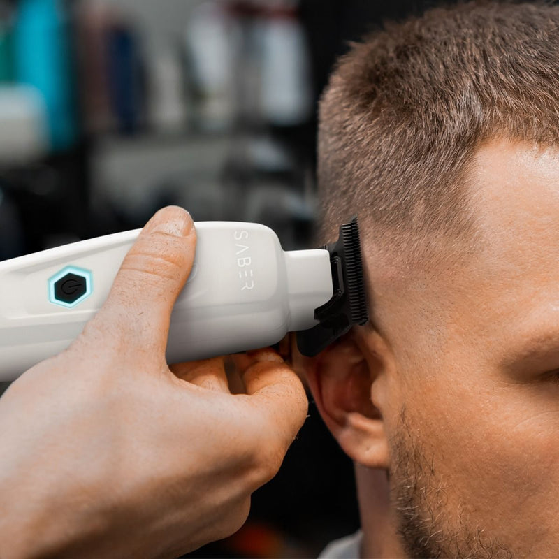 Stylecraft Saber Professional Full Metal Body Digital Brushless Motor Cordless Hair Trimmer - White #SC403W