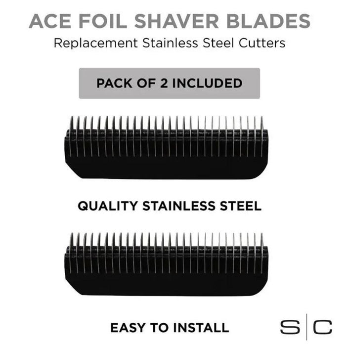 Stylecraft Replacement Ace Foil Shaver Stainless Steel Cutter Blades Compatible with StyleCraft Ace Mens Shaver ##SC506SH