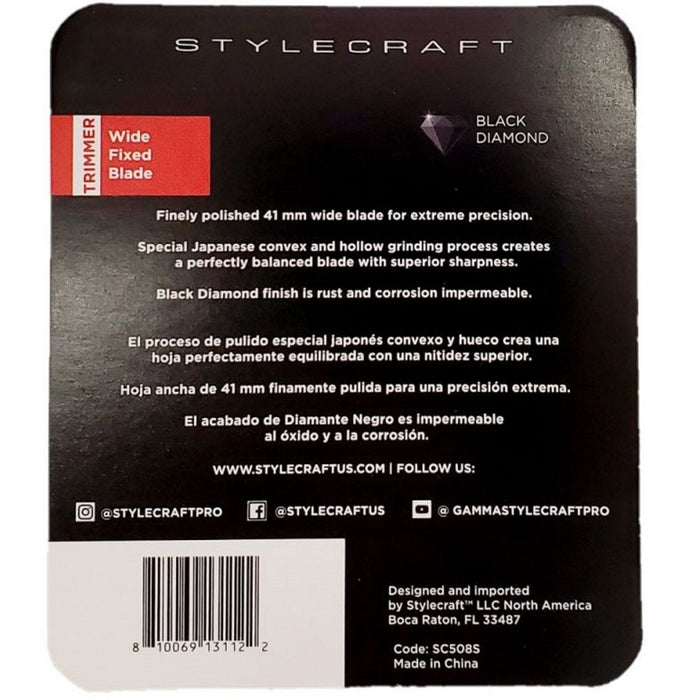 Stylecraft Replacement X-Pro Black Diamond DLC Wide 41mm Trimmer Blade #SC508S