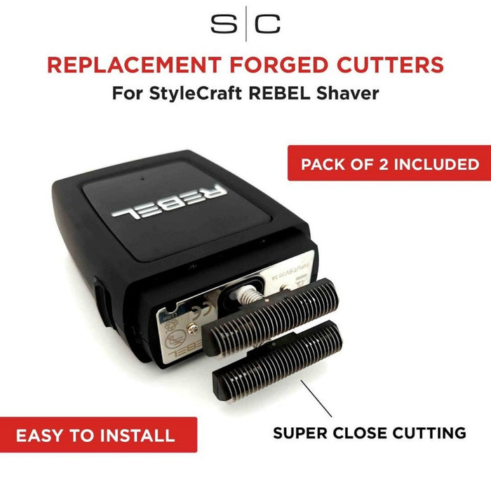 Stylecraft Replacement Rebel Shaver Set of 2 Stainless Steel Cutter Blades #SC514S