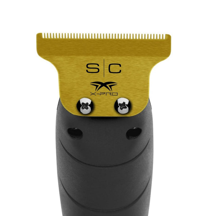 Stylecraft Replacement Fixed Gold Titanium X-Pro Hair Trimmer Blade with Black Diamond Carbon DLC Deep Tooth Cutter Set #SC516G