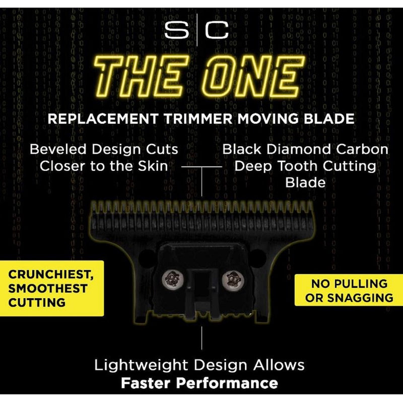Stylecraft Replacement Moving "THE ONE" Black Diamond Carbon DLC Deep Tooth Trimmer Blade #SC532B