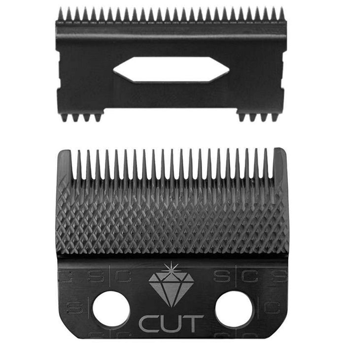 Stylecraft Replacement Diamond Cut Fixed Fade Clipper Blade with Shallow Tooth 2.0 Moving Cutter Set #SC540B