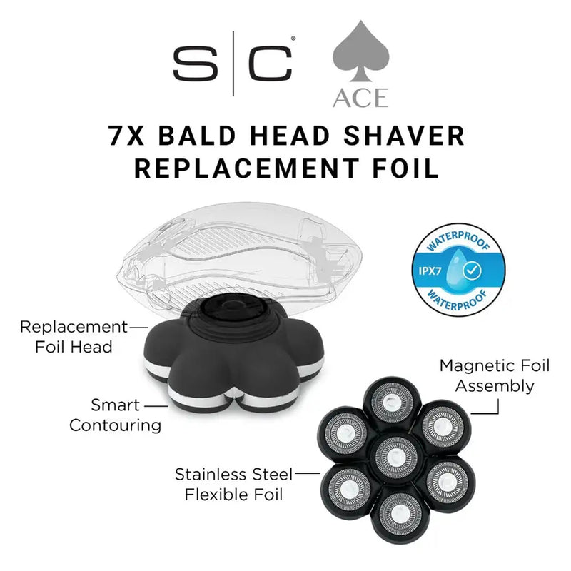 Stylecraft Replacement Stainless Foil Head with Ace 7X Bald Head Shaver #SC546S