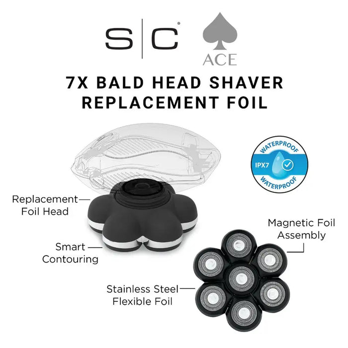 Stylecraft Replacement Stainless Foil Head with Ace 7X Bald Head Shaver #SC546S