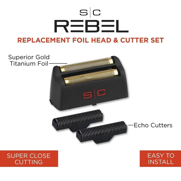 Stylecraft Replacement Double Foil Head & Cutter Set with REBEL Shaver #SC555G