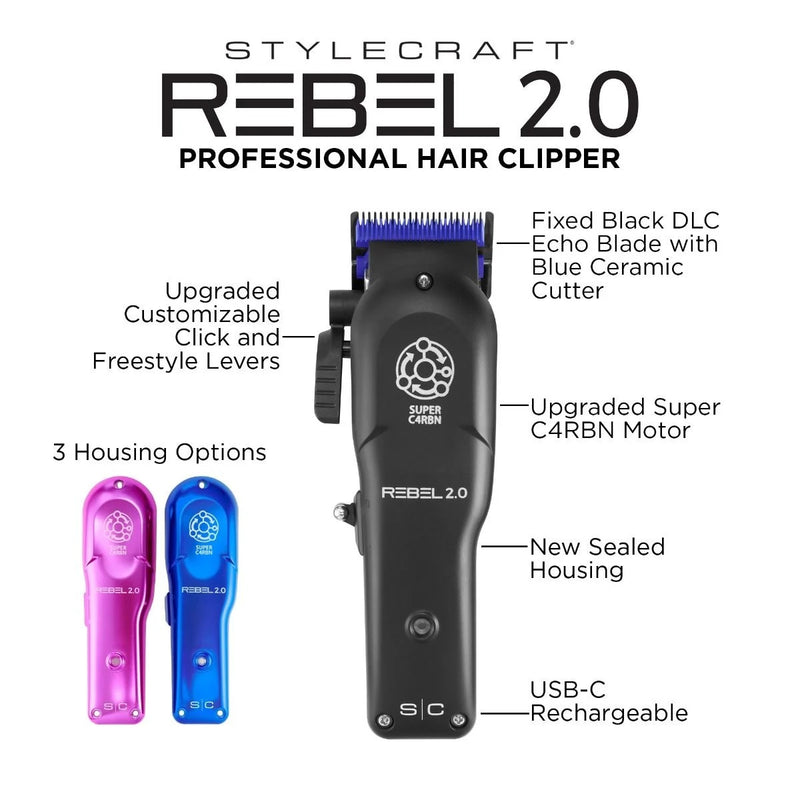 Stylecraft REBEL 2.0 Modular Clipper with Super Carbon Motor #SC601M