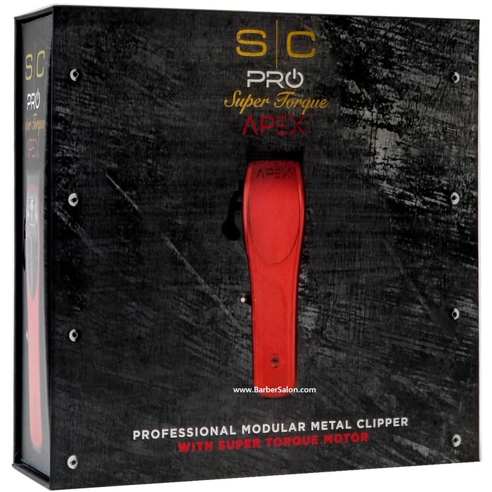 Stylecraft Apex Professional Super-Torque Motor Modular Metal Cordless Hair Clipper - Red #SC602