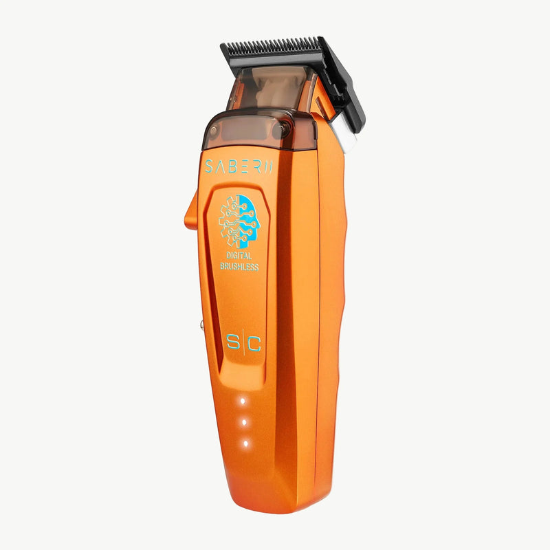 Stylecraft Saber Professional Full Metal Body Digital Brushless Motor Cordless Hair Trimmer - Orange #SC421O