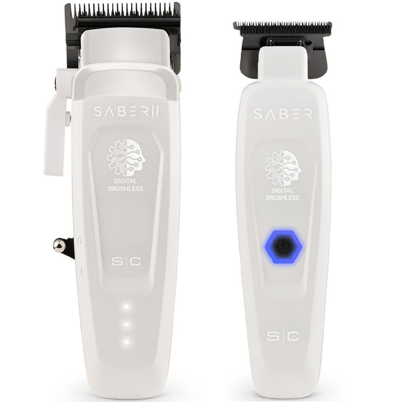 Stylecraft SABER II Professional Metal Clipper & Trimmer - White [DUO]