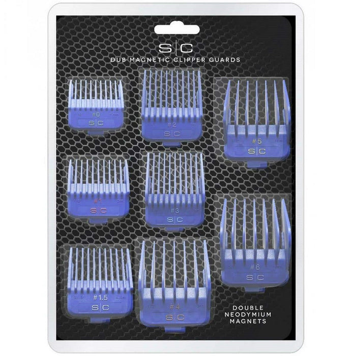 Stylecraft Pack of 8 Universal Magnetic DUB Clipper Guards - Blue #SCDB