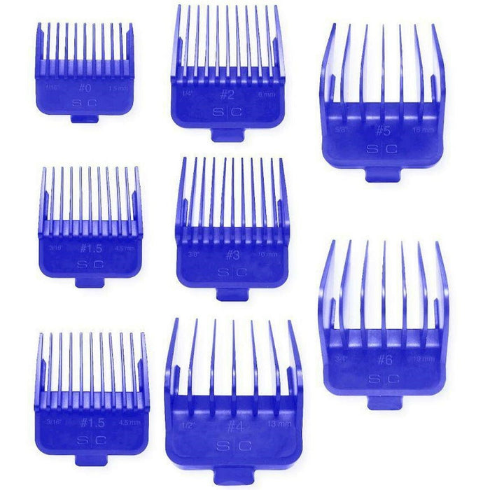 Stylecraft Pack of 8 Universal Magnetic DUB Clipper Guards - Blue #SCDB