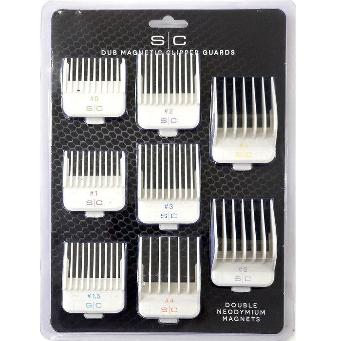 Stylecraft Pack of 8 Universal Magnetic DUB Clipper Guards - White #SCDW