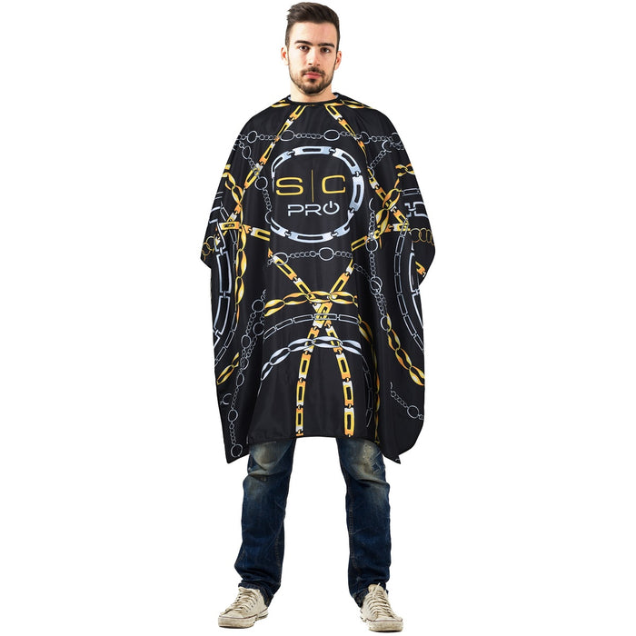 Stylecraft Barber Chain Design Water Resistant Hair Cutting Cape #SC303M