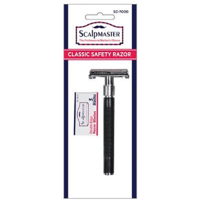 Scalpmaster Classic Safety Razor with Replacement Blades #SC-7000