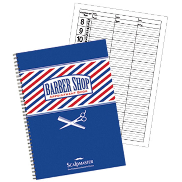 Scalpmaster 3 Column Barber Shop Appointment Book 100 Pages #SC-9019