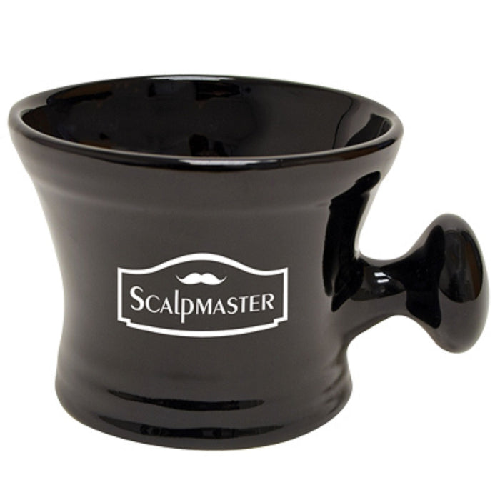 Scalpmaster Black Ceramic Professional Shaving Mug #SC-MUGC