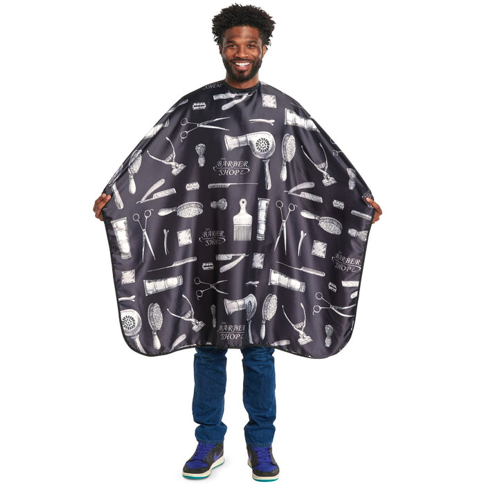 Scalpmaster Black Barber Print Styling Capes [2 Color Options]