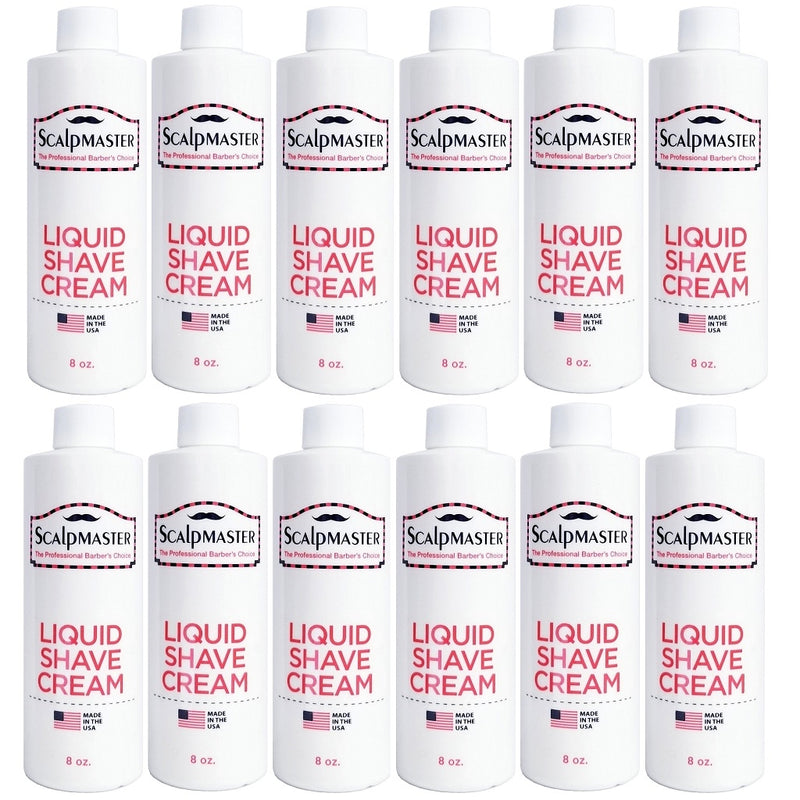 Scalpmaster Liquid Shave Cream 8 oz #LATHER-C - 12 Pack (Bulk)