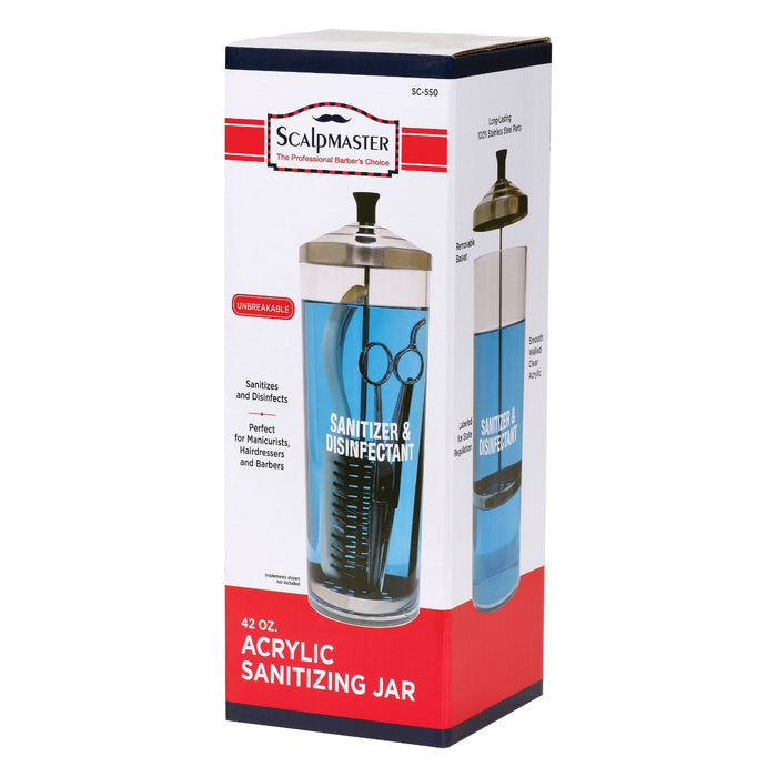 Scalpmaster Disinfectant Acrylic Jar 42 oz #SC-550