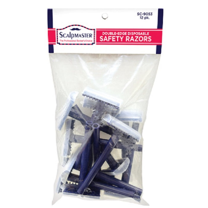 Scalpmaster 12 pc. Double Edge Disposable Safety Razors #SC-9053